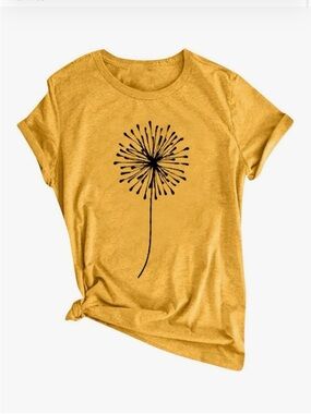 Women's Mustard Dandelion Graphic Tee size S